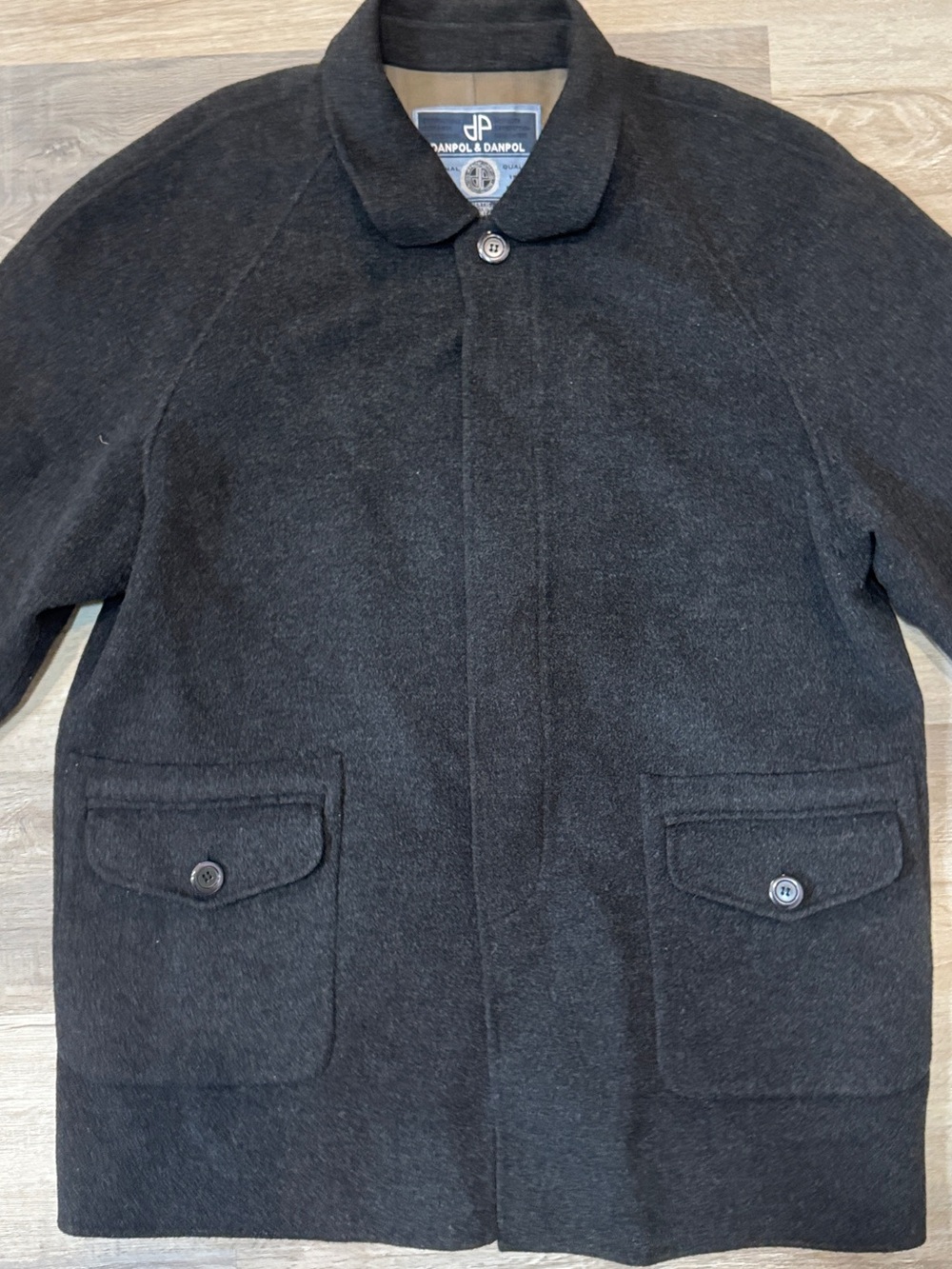 Men's Vintage Danpol Charcoal Gray Wool Blend Car Coat